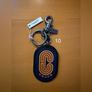 Coach Patch Key Fob in Colors Black, Blue, Orange. Original Tag Still Attached!